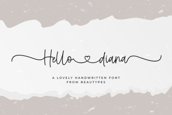 Hello Diana: An Elegant Script Handwritten Font for Makers